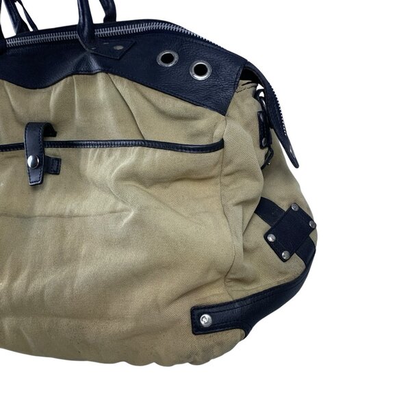 Will Leather Goods Canvas Leather Travel Duffle Bag Carry On Weekender - Picture 9 of 16